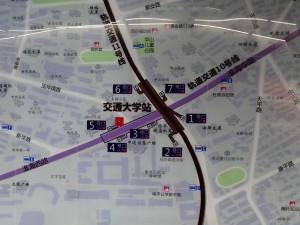 交通大学駅周辺図