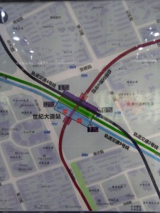 世紀大道駅周辺図