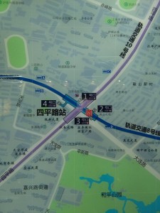四平路駅周辺図(出入り口)