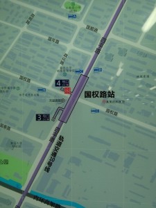 国権路駅周辺図(出入り口)