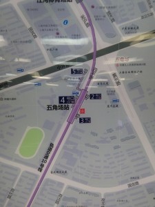 五角場駅周辺図（出入り口）