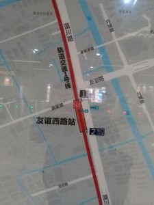 友誼西路駅周辺図（出入り口）