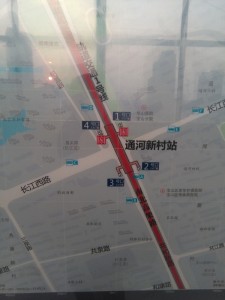 通河新村駅周辺図（出入り口）