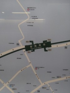 愛国路駅周辺図（出入り口）