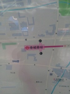 港城路駅周辺図（出入り口）