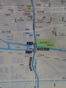 酔白池駅周辺図（出入り口）