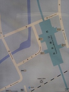 上海松江站駅周辺図（出入り口）