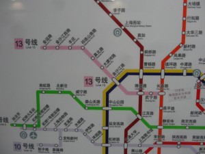 上海地下鉄13号線路線図